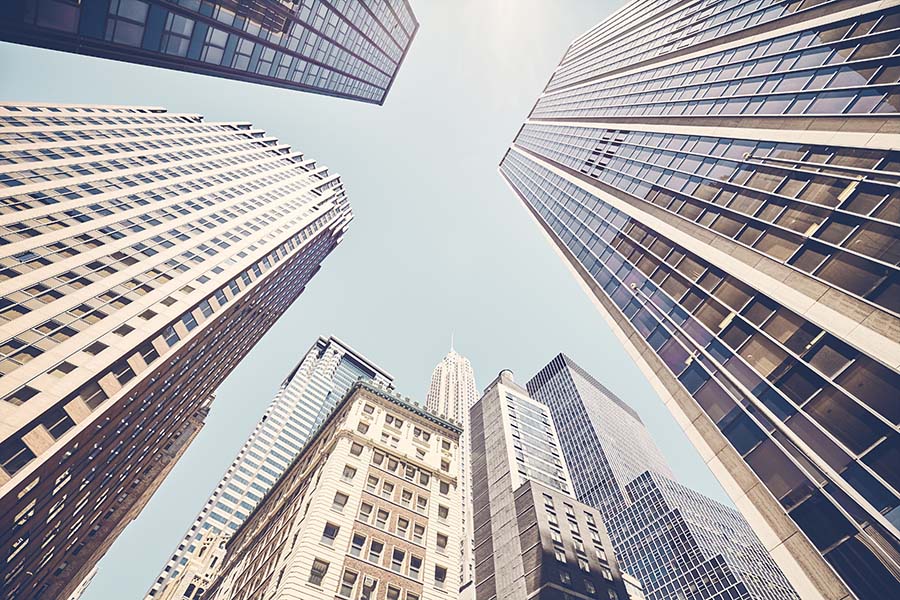 Business Insurance - Closeup View of Tall Skyscrapers in New York City